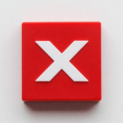 Red square with white X