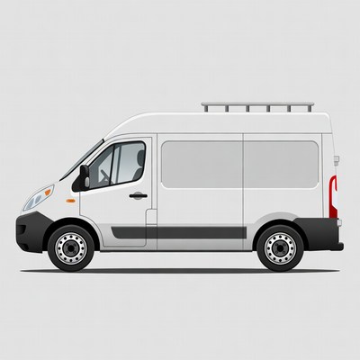 White Cargo Van Illustration