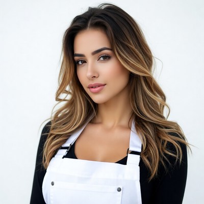 Woman in white apron