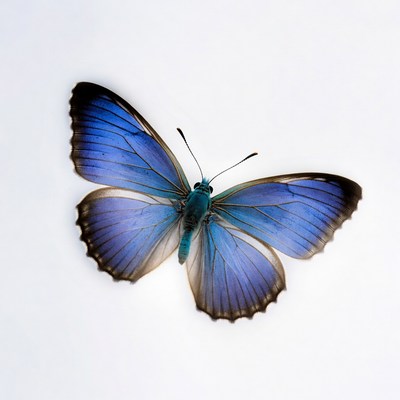 Blue butterfly on white background