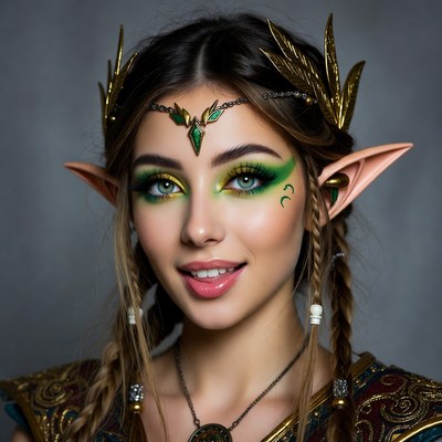 Elf woman with green eyes