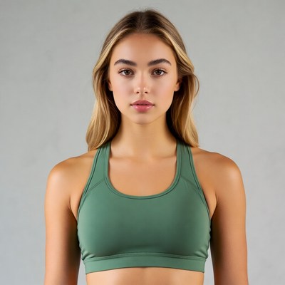Woman in green sports bra
