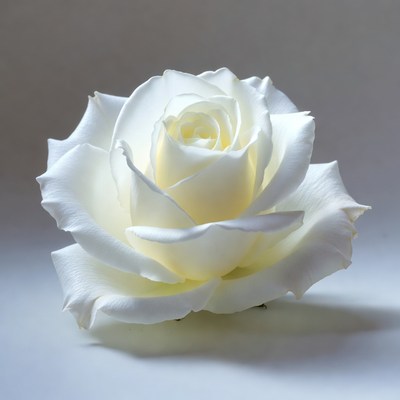 White Rose on Gray Background