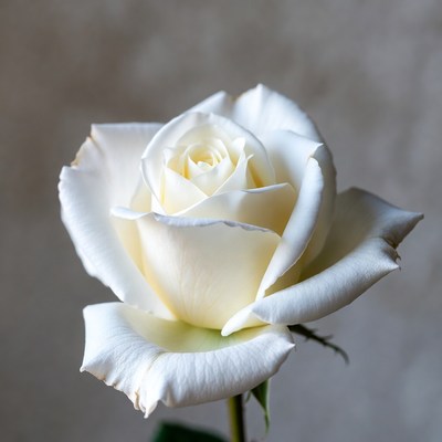 White Rose on Gray Background