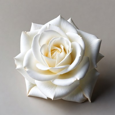 White Rose on Gray Background