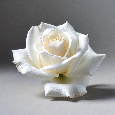 White Rose on Gray Background
