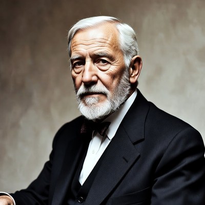 Elderly man in tuxedo with bow tie