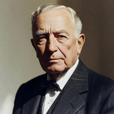 Elderly man in bow tie suit