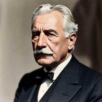 Elderly man in tuxedo with mustache