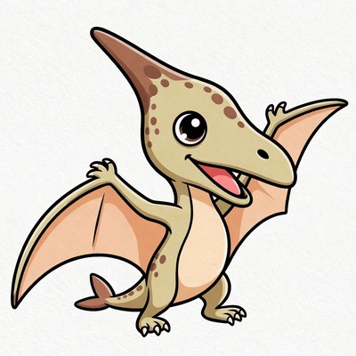Cute Pterodactyl Dinosaur Illustration