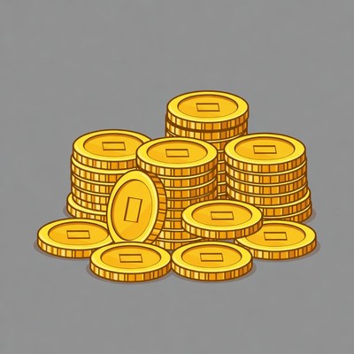 Stack of golden coins illustration