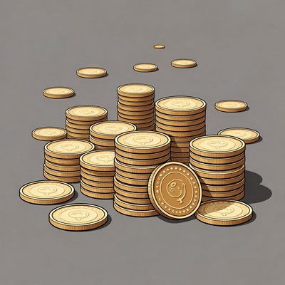 Stack of golden coins illustration