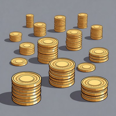 Stacks of Gold Coins Illustration