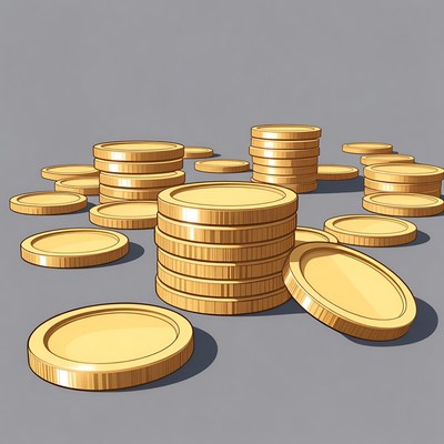 Stacks of golden coins illustration