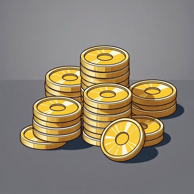 Stack of golden coins illustration