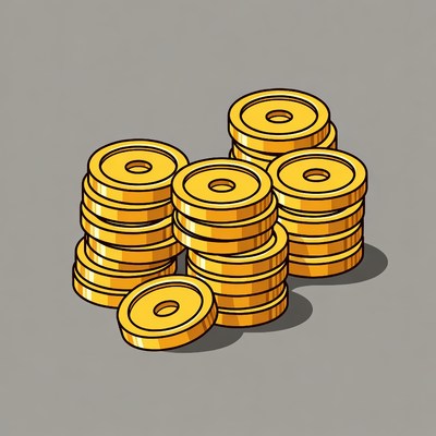 Stack of golden coins illustration