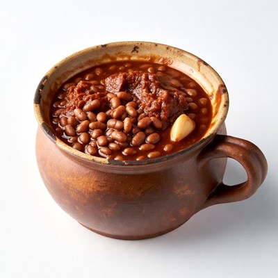 Bowl of Beans with Tomato Sauce