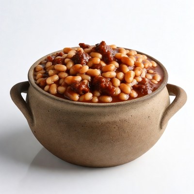 Baked Beans with Meat in Clay Pot