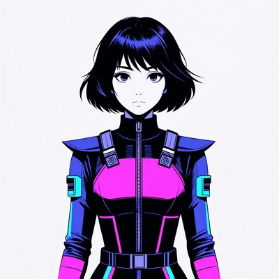 Anime girl in futuristic suit