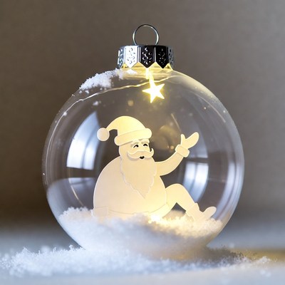 Santa Claus in Glass Christmas Ornament