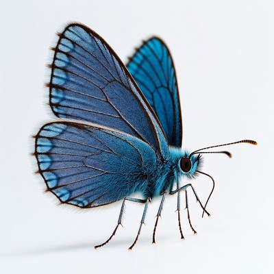 Blue butterfly on white background
