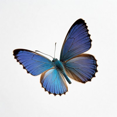 Blue butterfly with open wings
