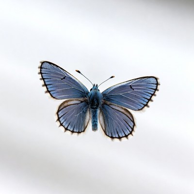 Blue butterfly on white background