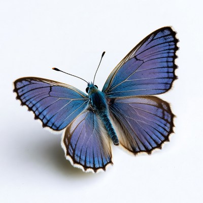 Blue butterfly on white background