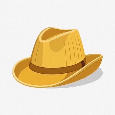 Yellow Fedora Hat Illustration