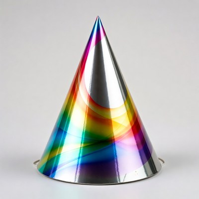 Shiny Rainbow Party Hat