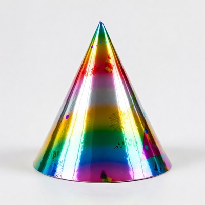 Shiny Rainbow Party Hat