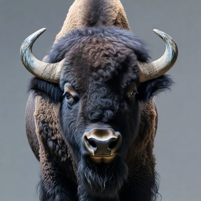 Close-up American Bison Head