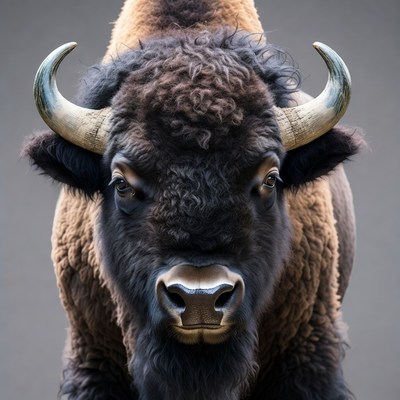 Close-up American Bison Head