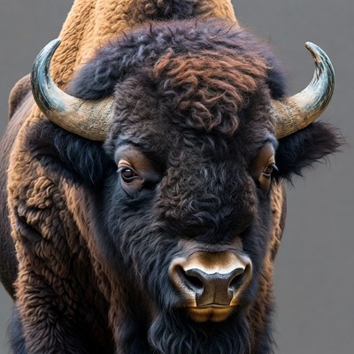 Close-up American Bison Head