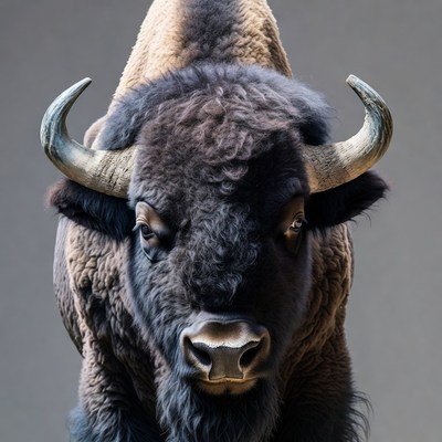Close-up American Bison Head