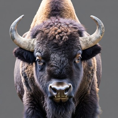 Close-up American Bison Head