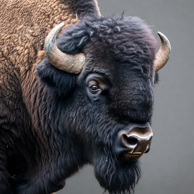 Close-up of American Bison Head