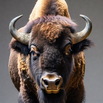 Close-up American Bison Head