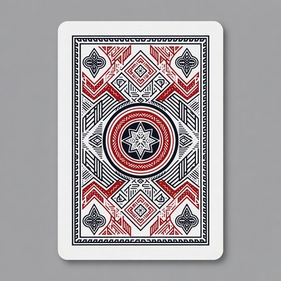 Red Black Geometric Playing Card Back