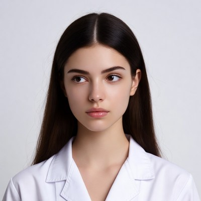 Woman in white shirt portrait