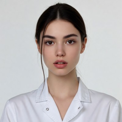Young woman in white shirt