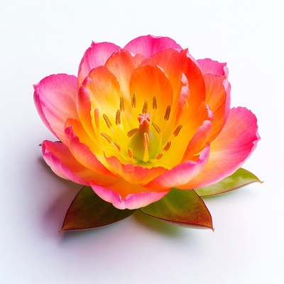 Vibrant Pink Orange Tulip Flower