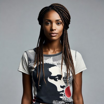 African-American woman with box braids