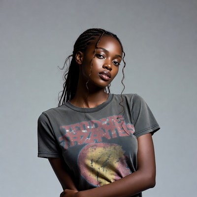 African-American woman in Teddys t-shirt