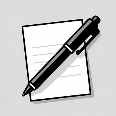 Black Pen on Lined Paper