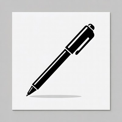Black Pen Icon Illustration