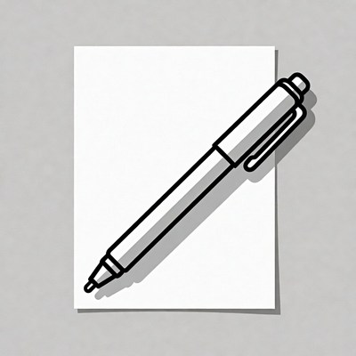 Pen on White Paper Illustration