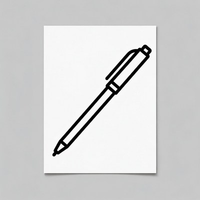Black line art pen icon