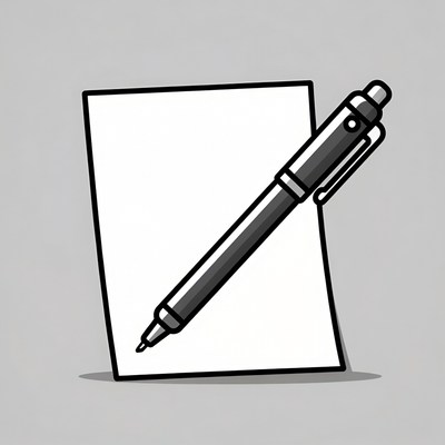 Black pen beside blank paper