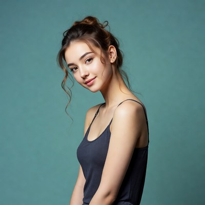 Asian woman in tank top smiling